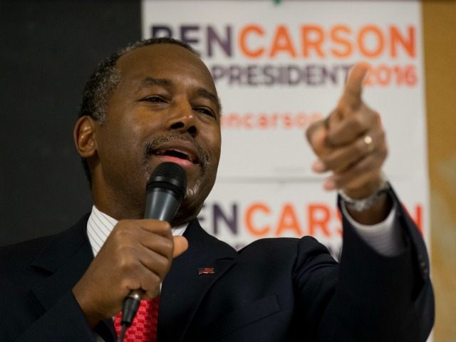 Republican presidential candidate Dr. Ben Carson speaks at a town hall, Wednesday, Jan. 6,