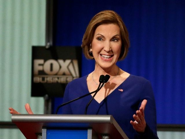 Republican presidential candidate, businesswoman Carly Fiorina speaks during the Fox Busin