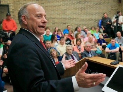 Rep Steve King, R-Iowa,, at a town hall event at Morningside College in Sioux City, Iowa, Wednesday, April 1, 2015.