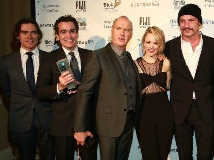 This Nov. 30, 2015, file photo shows the cast of "Spotlight", which was named be