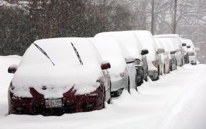Cars Parked in Snow The Roanoke Times via AP