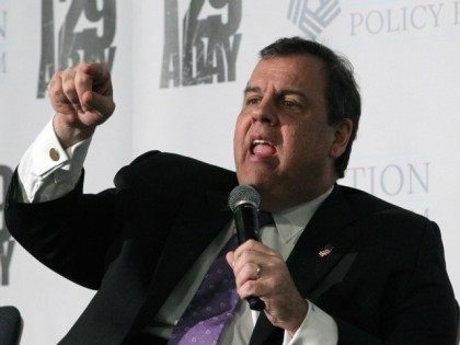Republican presidential candidate, New Jersey Gov. Chris Christie speaks at the New Hampsh