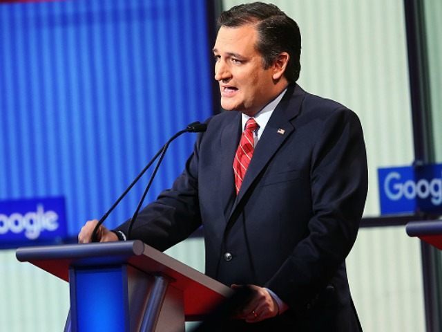 Republican presidential candidate Sen. Ted Cruz (R-TX) participates in the Fox News - Goog