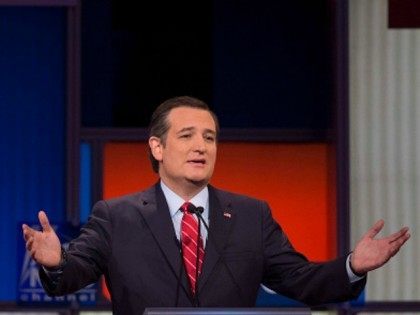 Republican Presidential candidate Texas Senator Ted Cruz speaks during the Republican Pres