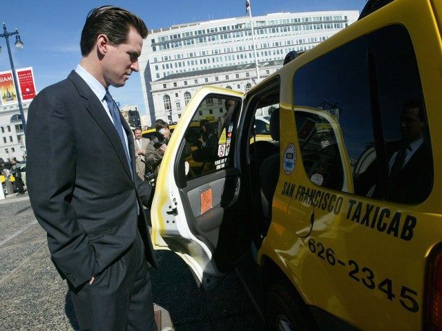 Gavin Newsom taxi (Justin Sullivan / Getty)