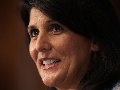 WASHINGTON, DC - SEPTEMBER 02: South Carolina Governor Nikki Haley addresses a Newsmaker