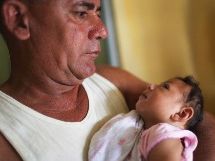 RECIFE, BRAZIL - JANUARY 27: Alice Vitoria Gomes Bezerra, 3-months-old, who has microcepha