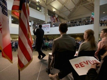 Republican presidential candidate Ben Carson speaks during his 'Trust in God' to