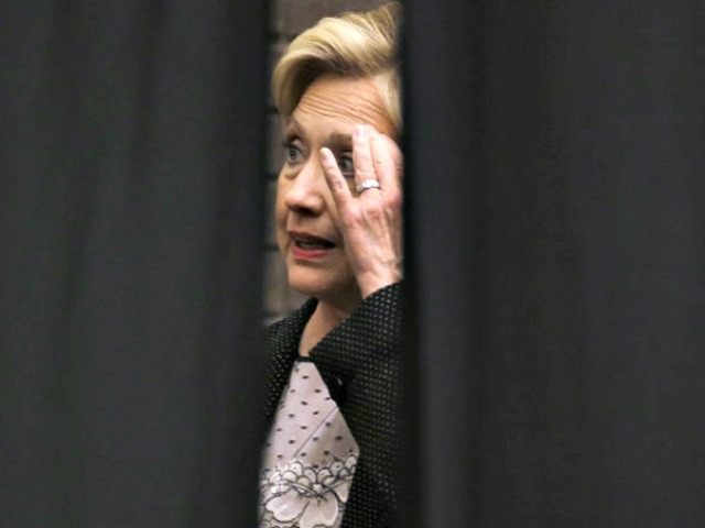 Hillary behind curtain Morry GashAP