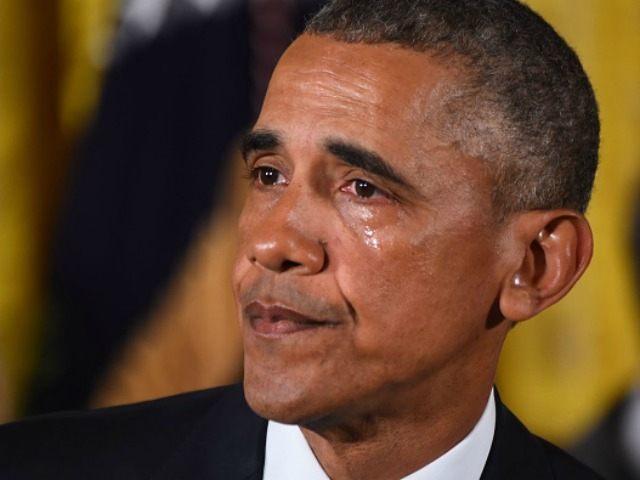 President Obama cries while announcing gun control measures, Jan. 5, 2017