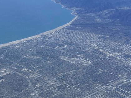 Santa Monica from the air (Joel Pollak / Breitbart News)