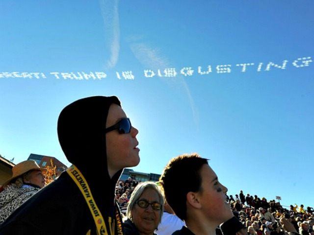 anti-Trump skywriting Michael Owen BakerAP