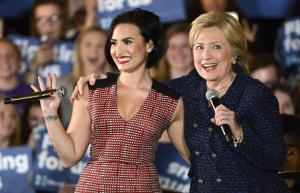 Demi Lovato endorses Hillary Clinton for president at Iowa rally