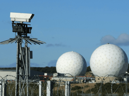 A security camera overlooks the radar domes of RAF Menwith Hill in north Yorkshire Getty
