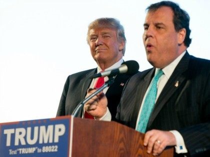 New Jersey Gov. Chris Christie, right, and Donald Trump, left, in Millington, Tenn., Satur