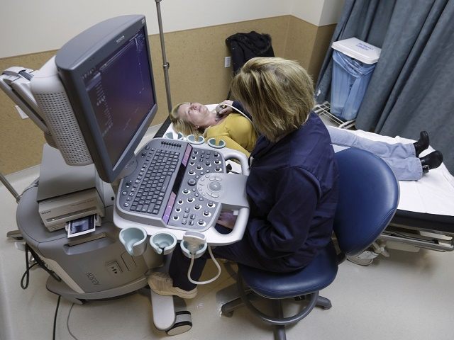 In this Jan. 9, 2013 photo, a patient receives an ultrasound at Silver Cross Emergency Care Center in Homer Glen, Ill. The number of U.S. hospitals with freestanding emergency departments has nearly doubled since 2005, but is still fewer than 300, according to an American Hospital Association survey. (AP Photo/M. …