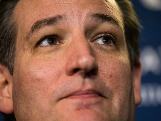 Republican presidential hopeful Sen. Ted Cruz (R-TX) speaks at a press conference before h