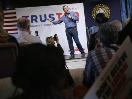 Republican presidential candidate Sen. Ted Cruz (R-TX) answers questions during a campaign town hall meeting at the Crossing Life Church February 2, 2016 in Windham, NH.