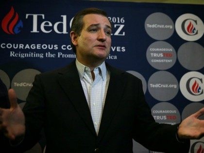 Republican presidential candidate Sen. Ted Cruz (R-TX) speaks to members of the media at M