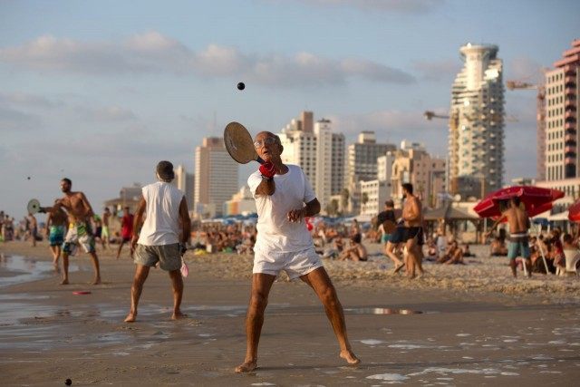 Matkot is the most popular game on Israel's beaches, with fierce, hard-hitting sessio