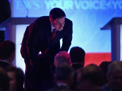 MANCHESTER, NH - FEBRUARY 06: Republican presidential candidate Sen. Marco Rubio (R-FL) t