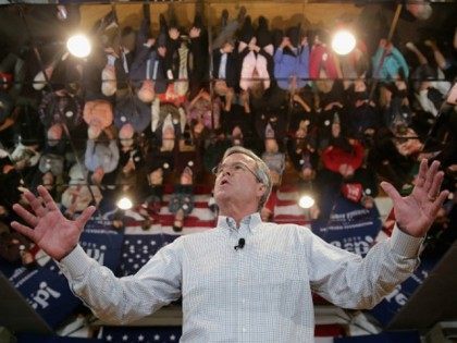 Republican presidential candidate Jeb Bush holds a campaign town hall meeting at the Alpine Club February 1, 2016 in Manchester, New Hampshire.