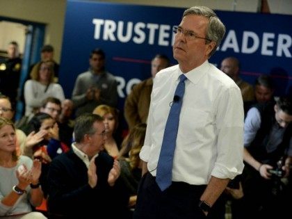 SALEM, NH - FEBRUARY 17: Republican Presidential candidate Jeb Bush holds a town hall at W
