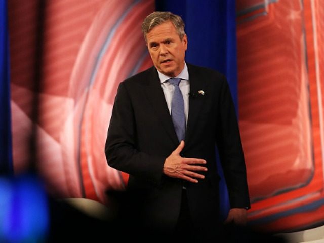 Republican presidential candidate Jeb Bush answers an audience members question in a CNN S