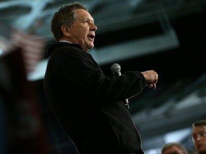Ohio Gov. John Kasich during a campaign appearance on February 19, 2016 in Mount Pleasant, South Carolina.