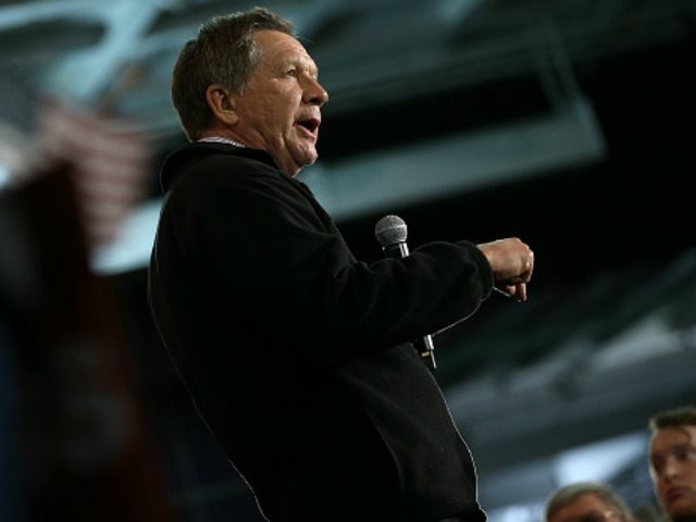 Ohio Gov. John Kasich during a campaign appearance on February 19, 2016 in Mount Pleasant