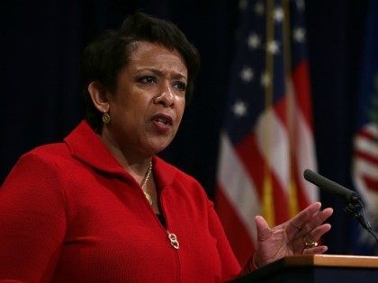 Loretta Lynch speaks during an event at the Justice Department January 14, 2016 in Washington, DC.