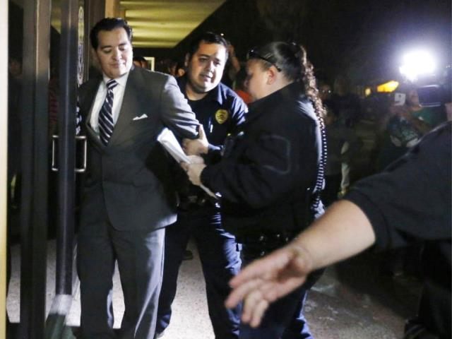 In this photo taken on Tuesday, Feb. 16, 2016, Crystal City Mayor Ricardo Lopez is taken a