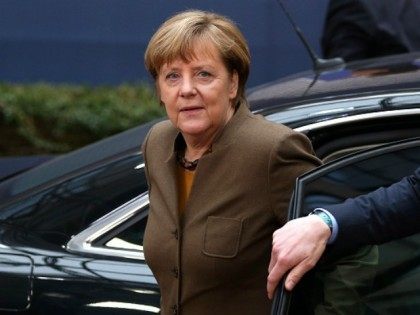 German Chancellor Angela Merkel arrives at the Council of the European Union on February 18, 2016 in Brussels, Belgium.