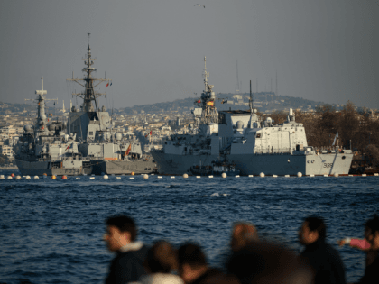 NATO frigates docked at Sarayburnu port in Istanbul Getty
