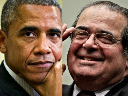 Obama (L) and Scalia