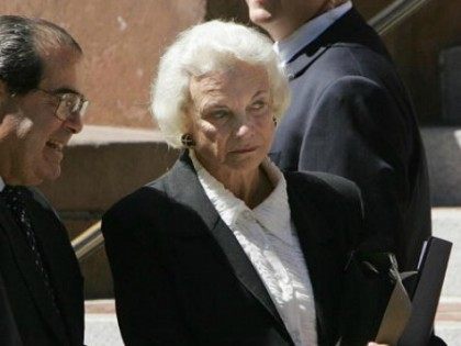 Supreme Court Justices Antonin Scalia (L) and Sandra Day O'Connor (R) in Washington, DC, September, 7, 2005