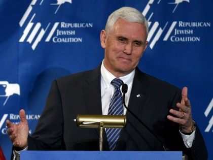 Indiana Gov. Mike Pence speaks during the Republican Jewish Coalition spring leadership me