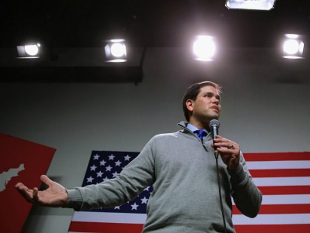Republican presidential candidate Sen. Marco Rubio holds a campaign town hall event at the