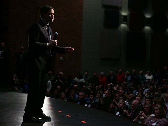 EASLEY, SC - FEBRUARY 14: Republican presidential candidate Sen. Marco Rubio (R-FL) speak