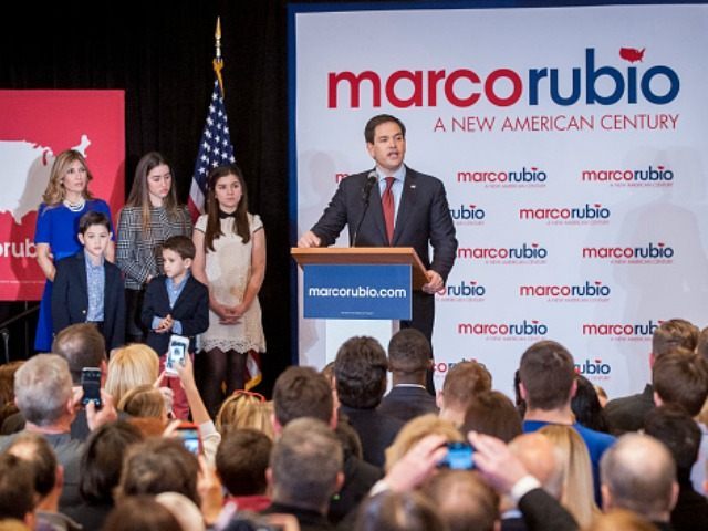 DES MOINES, IOWA - FEBRUARY 1: Republican Presidential Candidate, Senator Marco Rubio (R-F
