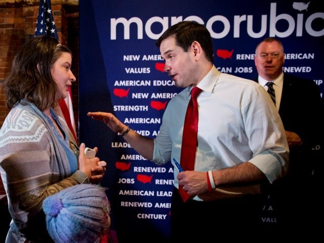 Sen. Marco Rubio, R-Fla. at a town hall meeting in Laconia, N.H., Wednesday Feb. 3, 2016.