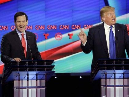 Rubio and Trump at GOP Debate (David J. Phillip / Associated Press)