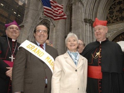 Saint Patrick's Cathedral - United States Supreme Justice Antonin Scalia and Mrs. Scalia - 61st Grand Marshal of the Columbus Day Parade hosted by the Columbus Citizens Foundation (PRNewsFoto/Columbus Citizens Foundation)