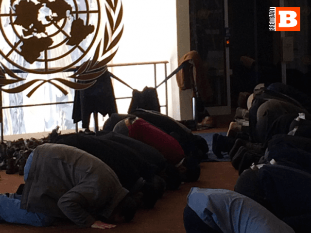 Muslim Prayers in area of UN General Assembly Building (Human Rights Voices / Breitbart Ne