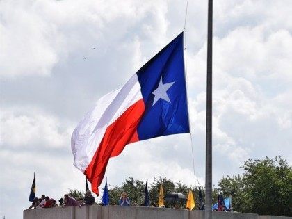 Texas flag at half staff