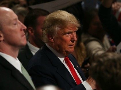 Donald Trump signs autographs after speaking on February 17, 2016 in Sumter, South Carolin