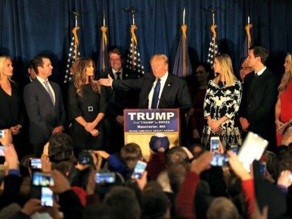 Supporters of Republican presidential candidate Donald Trump wait for results to come in o