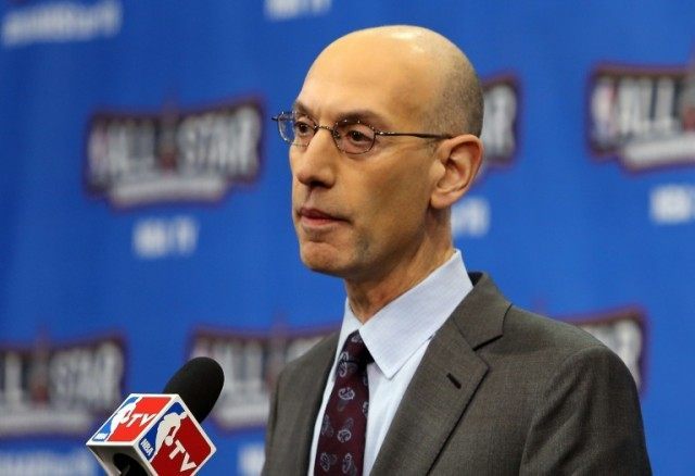 NBA Commissioner Adam Silver speaks at a press conference ahead of the All-Star Game at Ai
