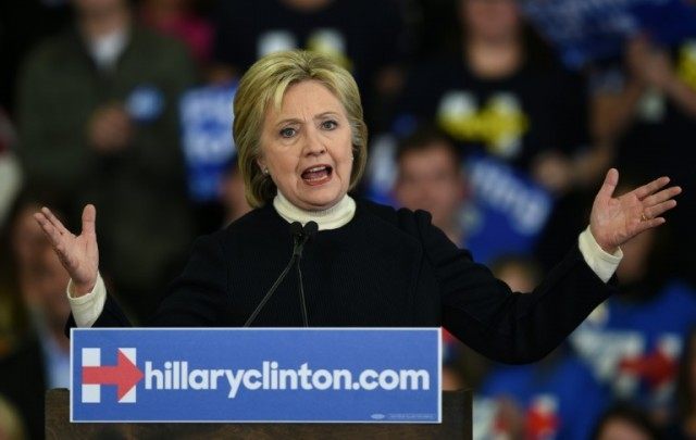 Democratic presidential hopeful Hillary Clinton speaks on February 9, 2016 at Southern New