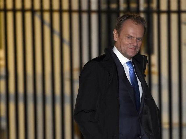 European Council President Donald Tusk arrives for a meeting with …